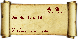 Voszka Matild névjegykártya